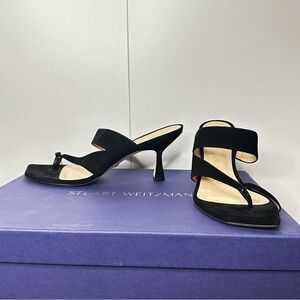 Stuart Weitzman Suede Strappy Kitten Heels - Size 12 Women's